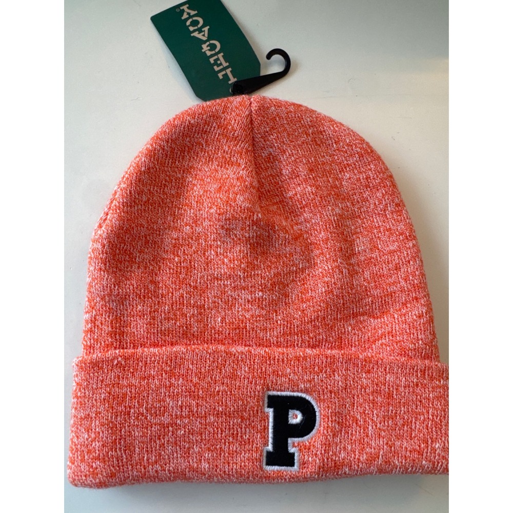Legacy Princeton Tigers orange knit cuffed beanie block letter "P" varsity patch
